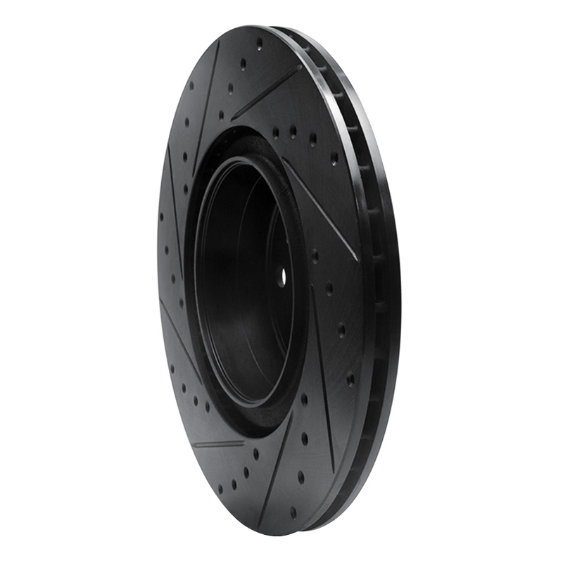 BMW M240I Convertible Brake Rotor (1) - Rear Right - R1 Concepts - Drilled & Slotted - Black - `12-`20